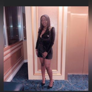 Blazer dress black and gold